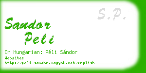 sandor peli business card